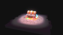 Chest of Sands rpg, chest, indie, painted, sand, lowpoly, stylized, temple