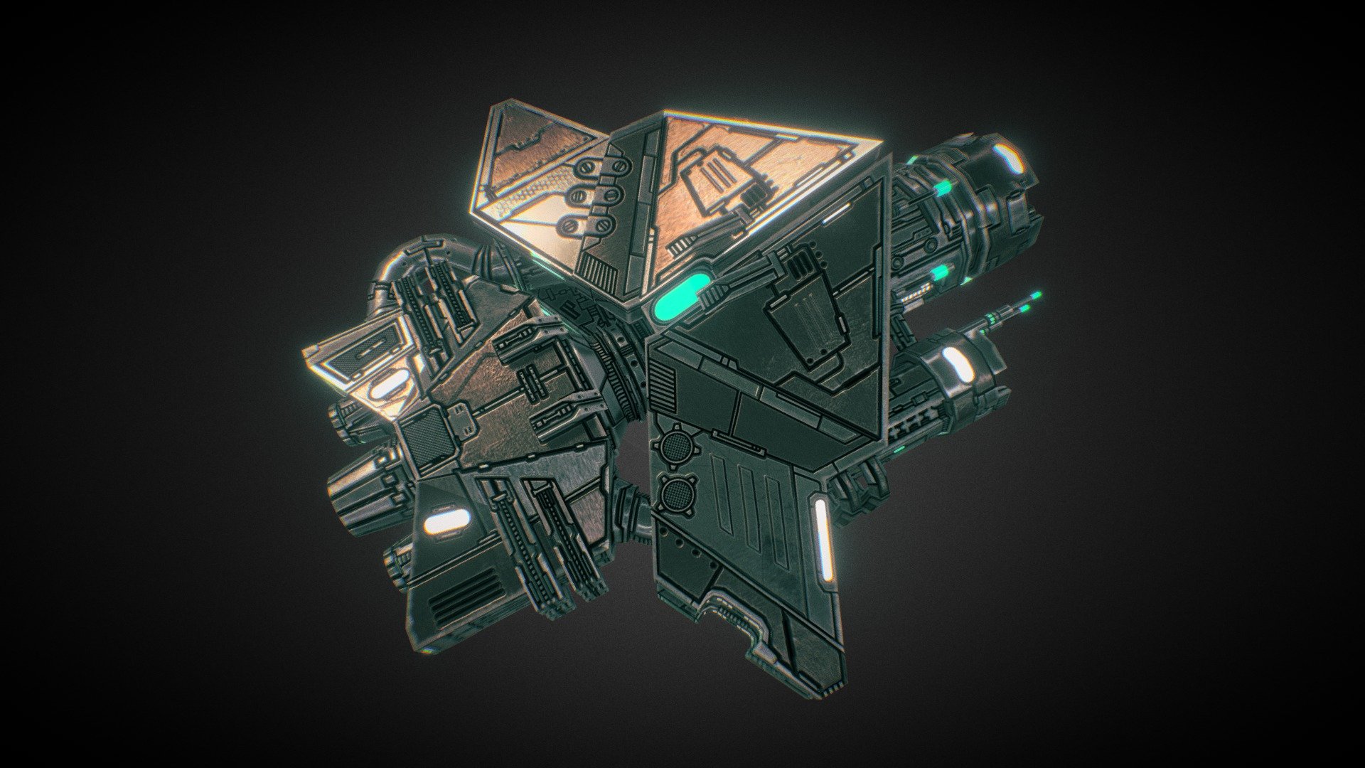 In-game model of a small spaceship belonging to the Deprived faction.
Learn more about the game at http://starfalltactics.com/ - Starfall Tactics — Medea Deprived frigate - 3D model by Snowforged Entertainment (@snowforged) 3d model