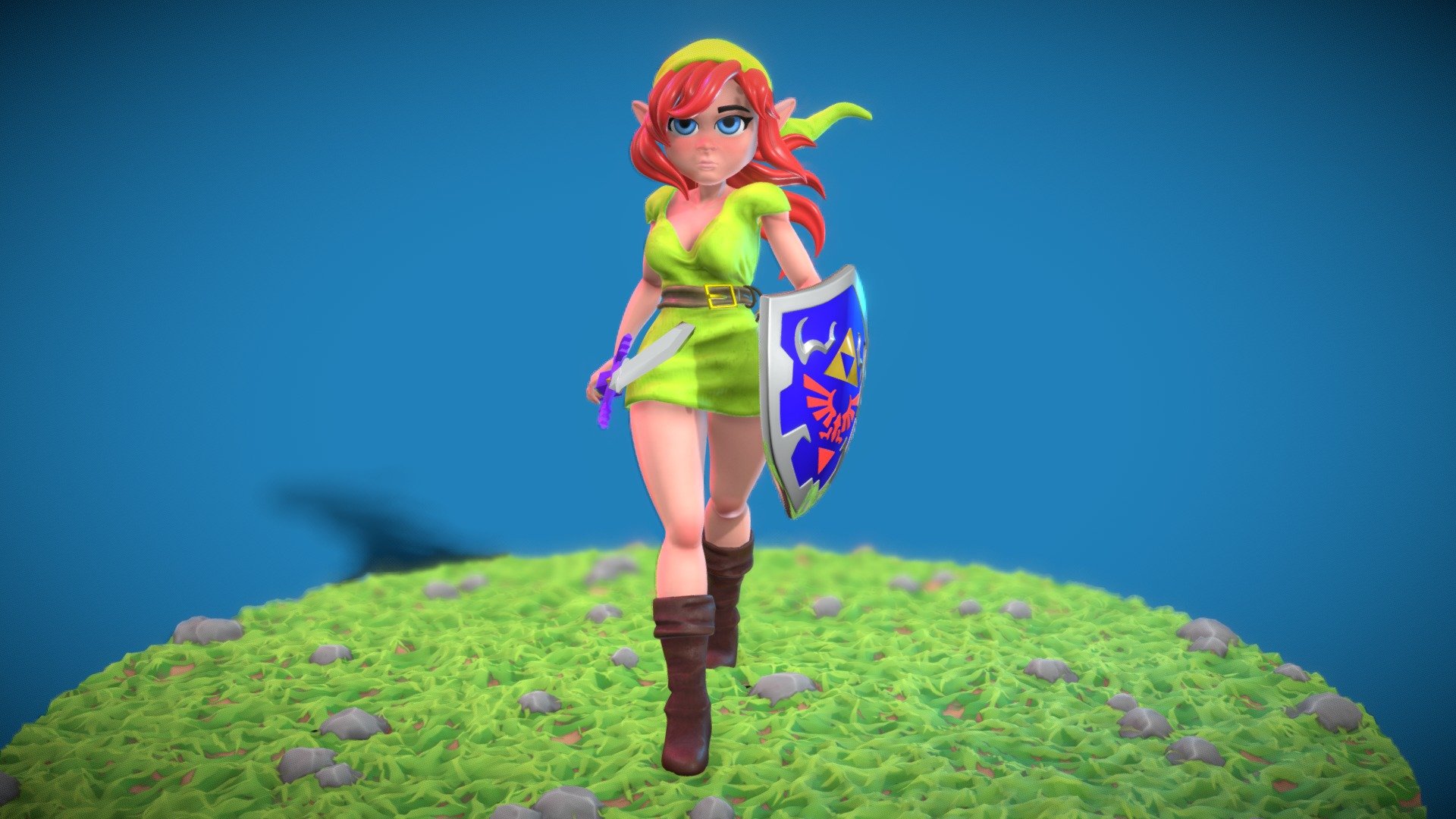 For more details https://www.artstation.com/artwork/zDqk52 - Link Chica del videojuego Zelda - 3D model by matacu.tec 3d model