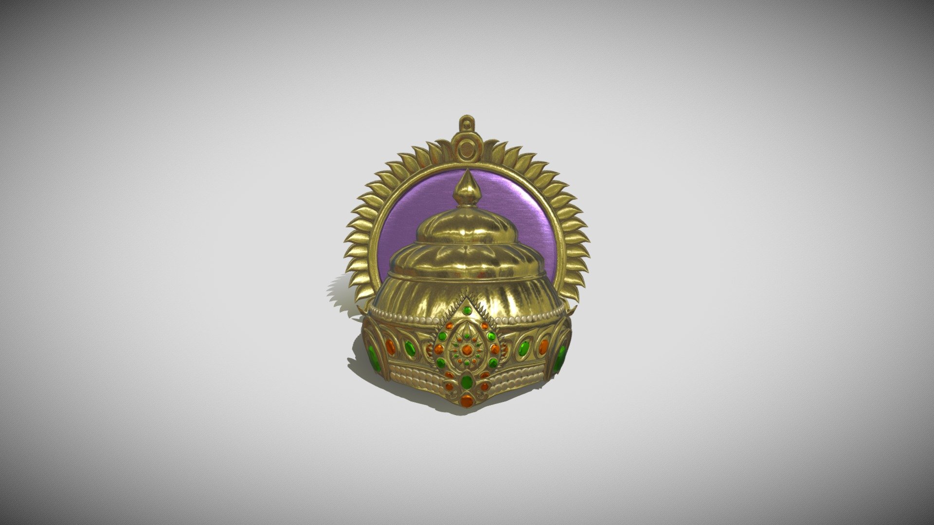 Ancient Indian Royal Crown: Model made in Blender 3.3.0 
Rendered in Cycles 
Blender 3.3.0 
PBR Textures 
Triangulated (75.2k Triangles) - Indian Crown - 3D model by Hanumanth 3d model