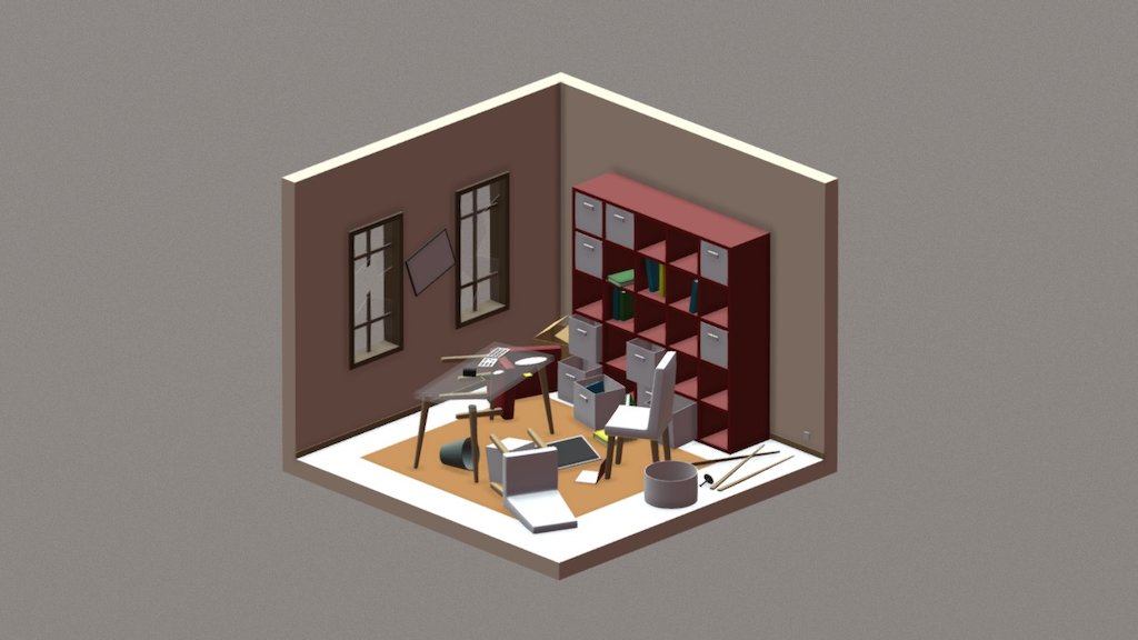 First Isometric ROOM making 3d model
