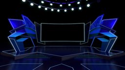 Stage ready for virtual events | baked tron, virtual, set, platform, event, stage, baked, corporate, events, ceremony, lighting, screen, virtualevent, virtual-event