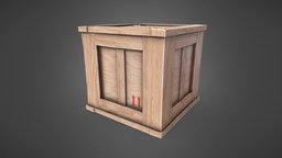 Stylised Wooden Box storage, wooden, industry, fbx, props, box, game-ready, game-asset, substancepainter, asset, game, 3d, pbr, low, wood, stylized, container, industrial