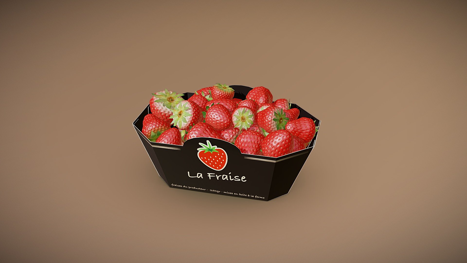 Lowpoly punnet of strawberries - Punnet of Strawberries - Buy Royalty Free 3D model by boriscargo 3d model
