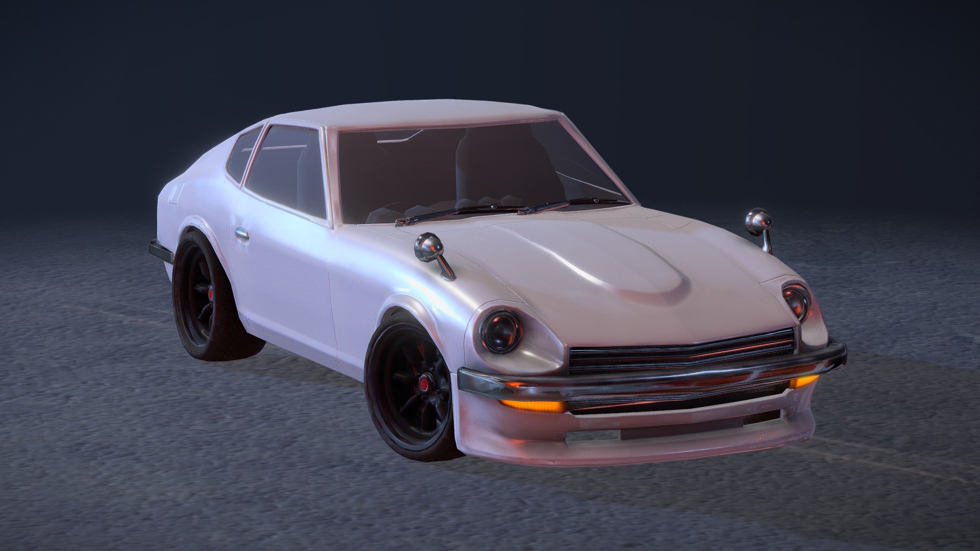 Classic Fairlady Z (Nissan S30, Datsun 240Z) 1970 - 1973.

Around 26 k tris, used as an exercise on hardsurface and automotive modelling, all modelled in Blender and Substance Painter for texturing 3d model
