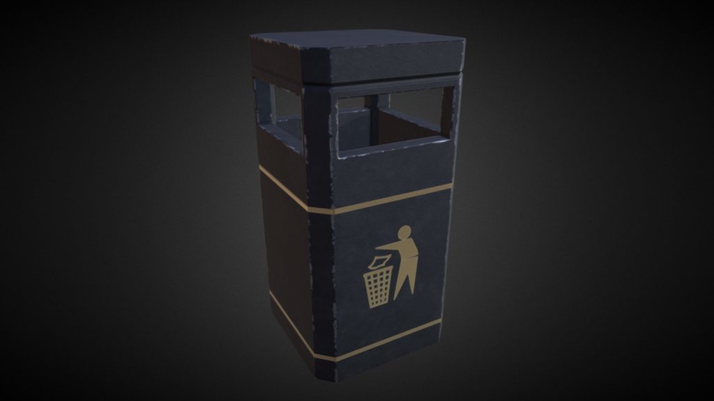 Absolutely no idea what suddenly posessed me to model and texture a litter bin but here it is. Based on a particular style of bin we have here in the UK that pops up in parks and street corners a lot 3d model