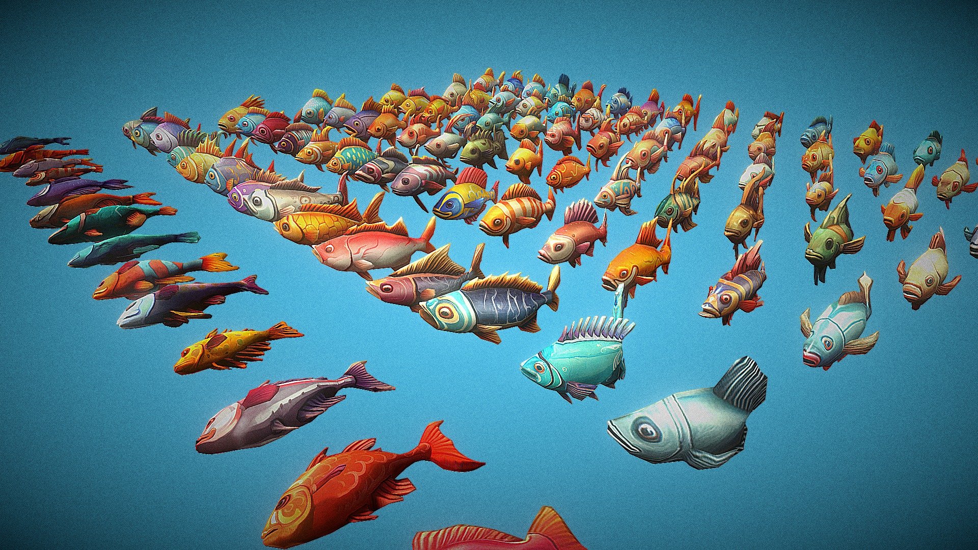 100 Low poly stylized fishes for games and 5 loop animation in pack. The whole package is totally made up of 5 materials - 100 Stylized Fish Pack - 3D model by Celestia Studio (@CelestiaStudio) 3d model