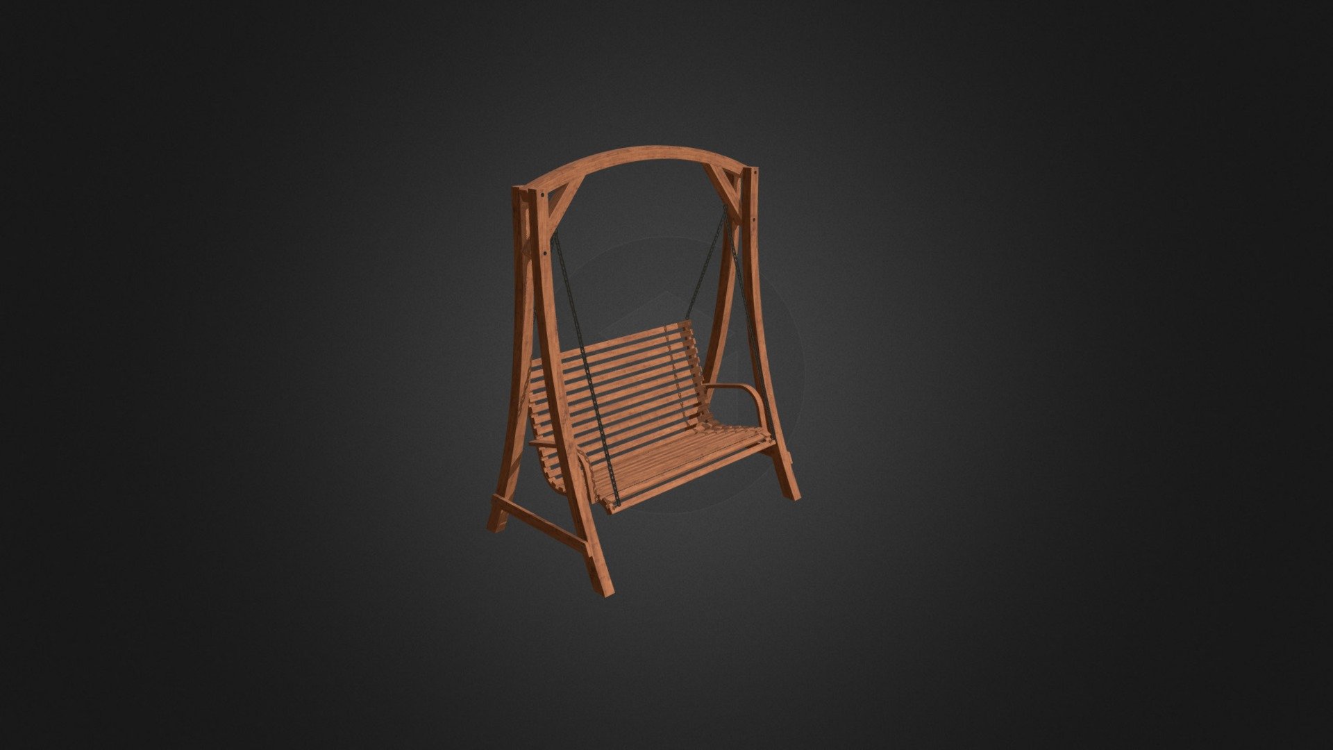 Wooden Bench Swing - Wooden Bench Swing - Buy Royalty Free 3D model by cgaxis 3d model