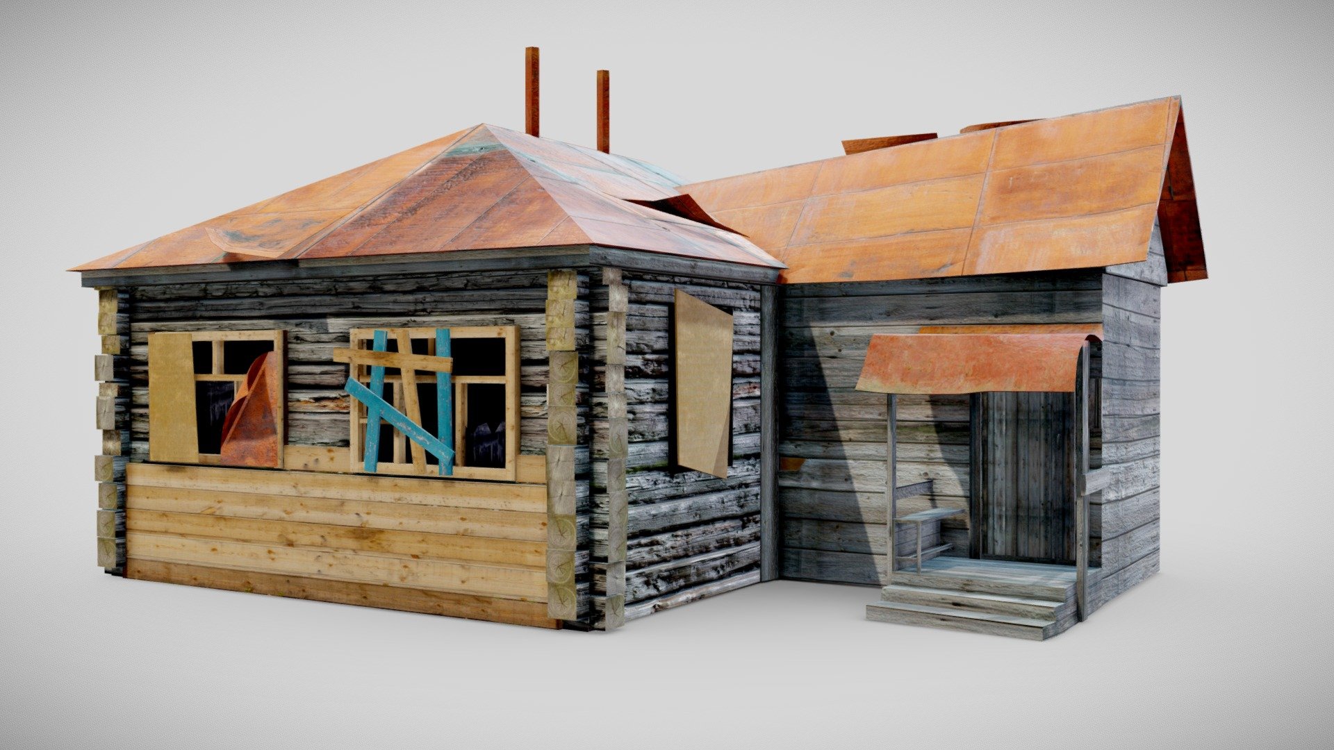 Wooden Country House C as1 - Buy Royalty Free 3D model by flawlessnormals 3d model