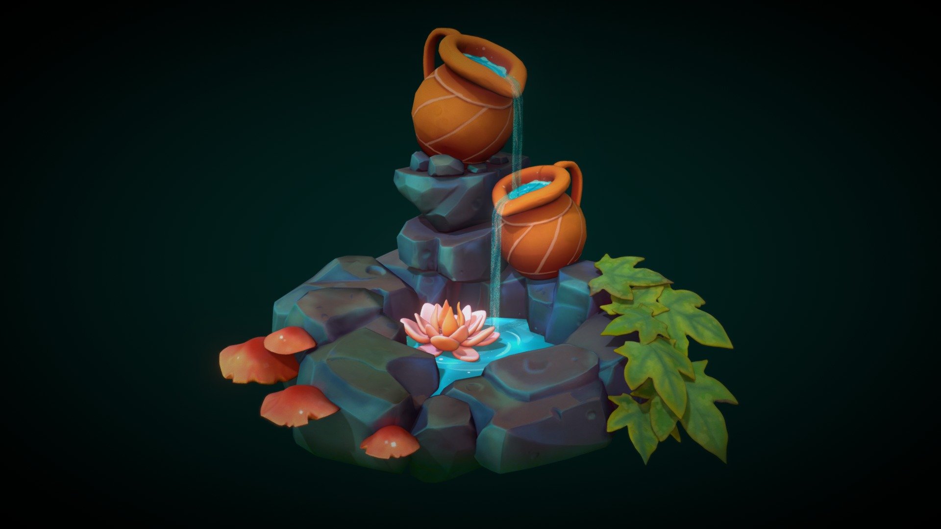 Thanks https://www.artstation.com/minva for great work
There was no goal to hit the concept with accuracy, this is arbitrary work
I was too lazy and did not optimize the leaves and flowers :) - The Spring in the forest - 3D model by Marina Markova (@marinkaa) 3d model