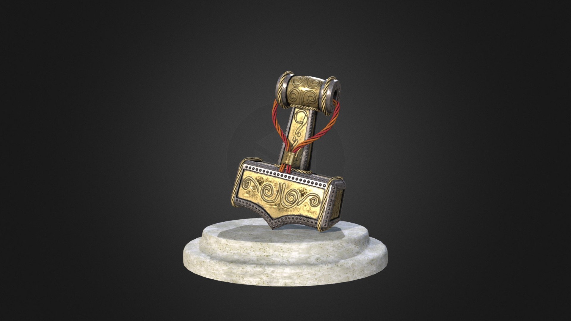 My interpretation of the famous hammer Mjölnir. It was based off ancient Nordic pendants and symbolism 3d model