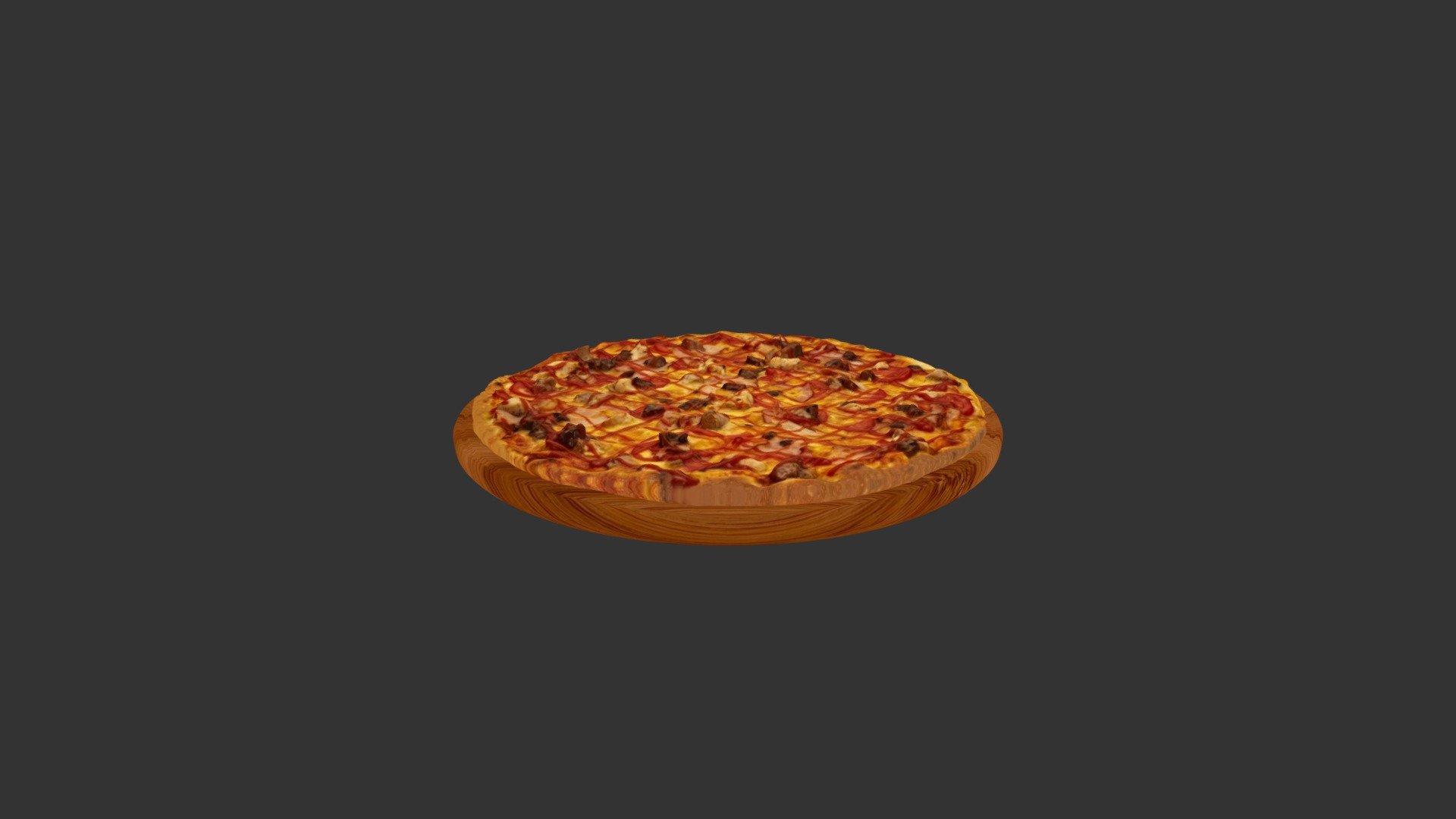 Tomato Meat Red Pizza - 3D model by alex.alexandrov.a 3d model
