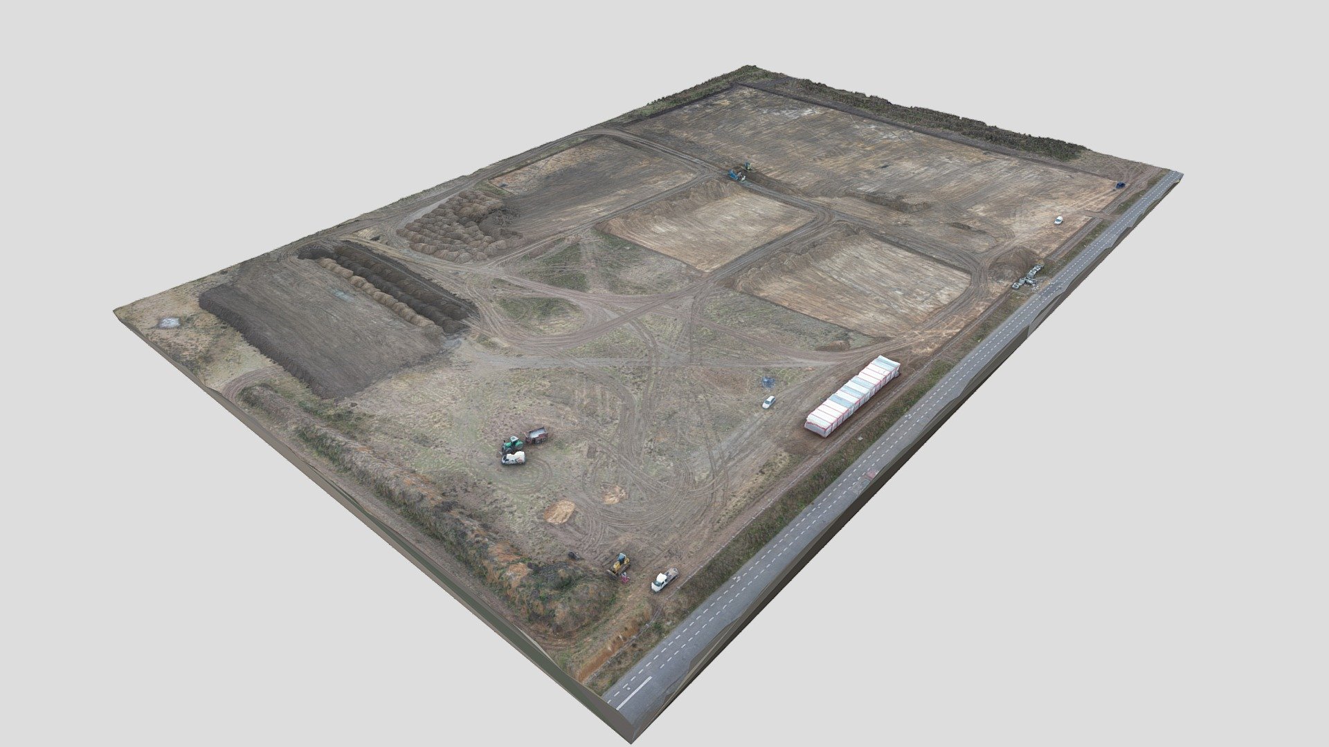 Construction excavation. The first stage of construction of a production hall. 
Model 3D created in RealityCapture by Capturing Reality from 1381 images - Dij mini 3 pro 3d model