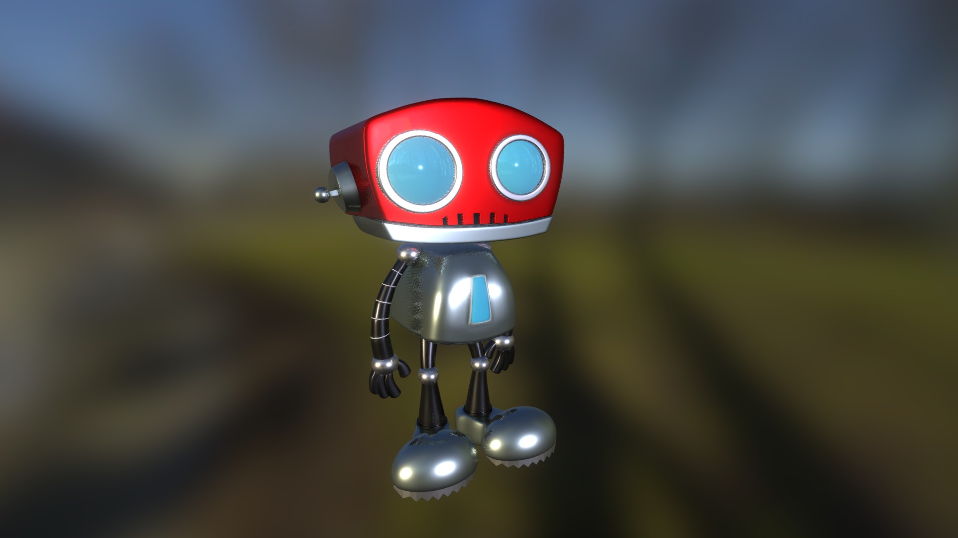 Cartoon Robot done in Blender 3d - Cartoon Robot - 3D model by fredd_48 3d model