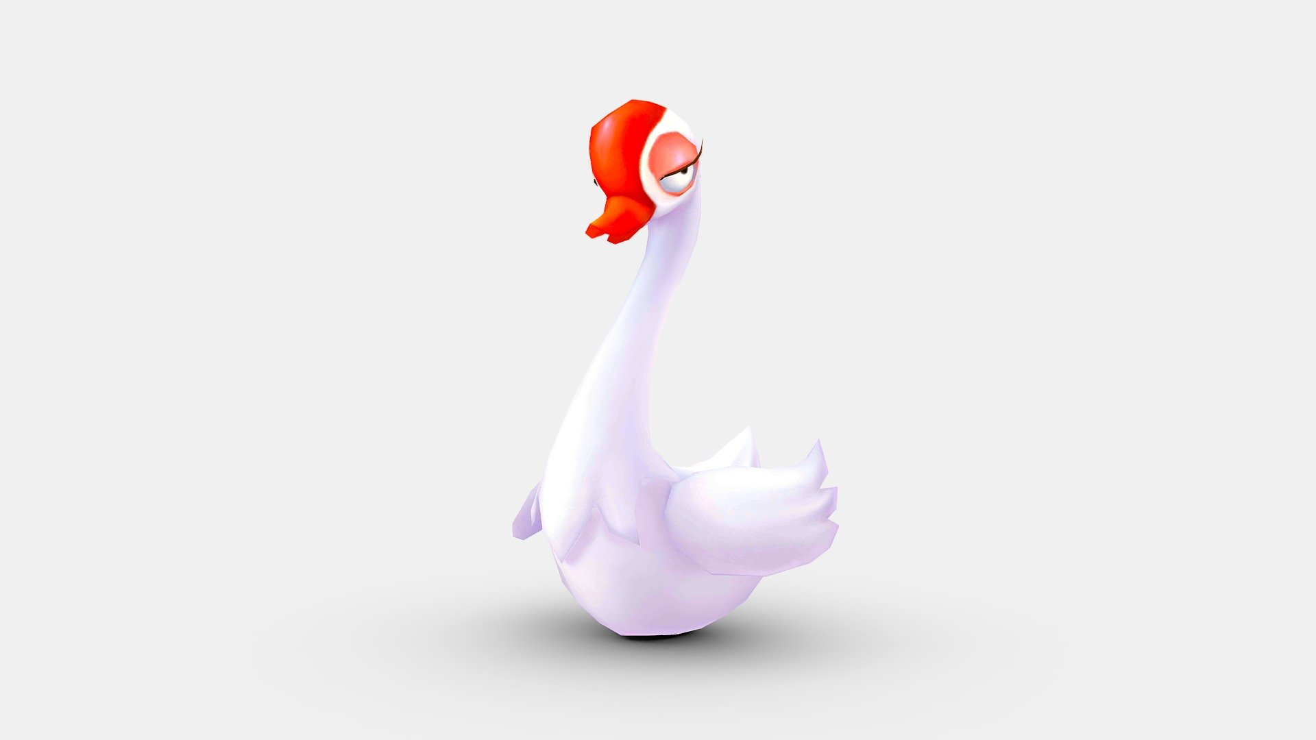 Cartoon white goose - proud white swan - Cartoon white goose - proud white swan - Buy Royalty Free 3D model by ler_cartoon (@lerrrrr) 3d model