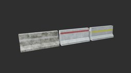Collection of Low Poly Concrete Barrier