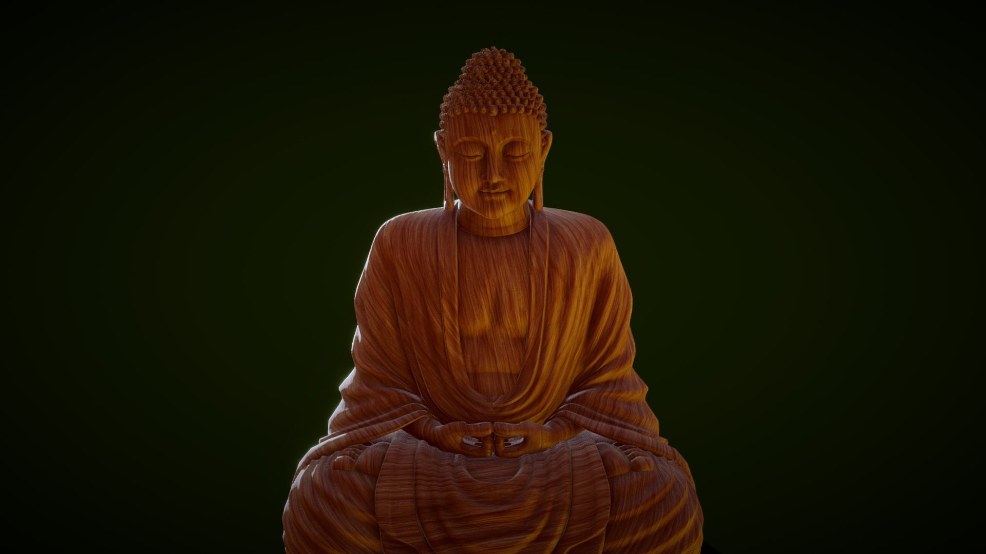 Wooden Buddha sitting statuette - Wooden Buddha - Buy Royalty Free 3D model by Eugene Korolev (@eugene.korolev) 3d model