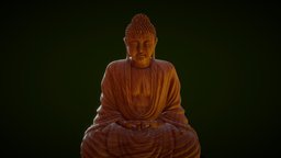 Wooden Buddha buddha, sitting, statue, wood