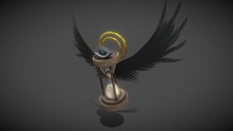 Hourglass eye, time, demon, wings, hourglass, enemy, evil