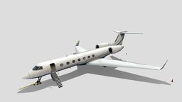 Gulfstream G550 Low Poly Static Aircraft Blank