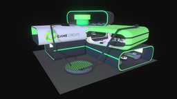 Game Credits HQ | Decentraland office, gaming, minimalist, headquarters, sporty, gaming_props, decentraland, game, building