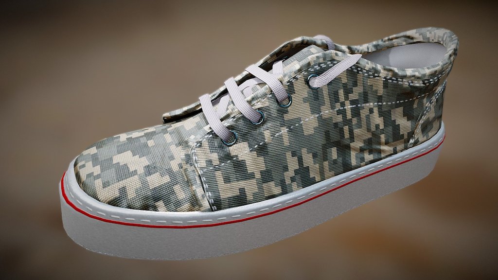 A quick build this one, several hours over the Christmas period for the modelling (unfortunately the stitching took longer than the modelling part!).

Textured in Substance Painter with 4 various designs :) - Vans style shoe - 3D model by pixelised 3d model
