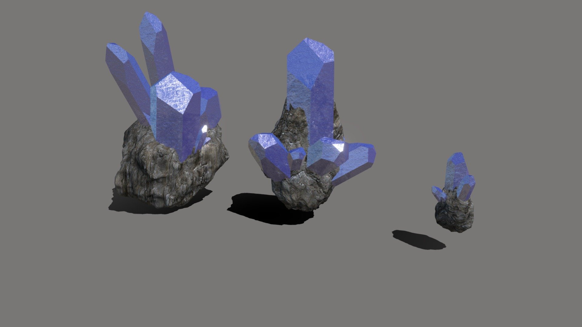 High poly Set crystals in the breed. Created with 3Ds max2018. Export in FBX. Model have diffuse, opacity, normal texture maps 3d model
