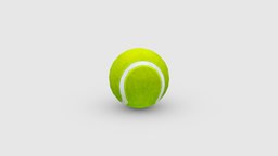 A tennis ball Low-poly 3D model baseball, games, sports, equipment, play, tennis, lowpolymodel, handpainted, cartoon, game, stylized, sport, ball