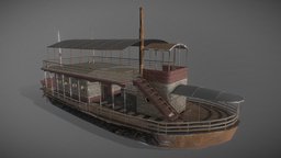 Steam Boat point, tub, lookout, water, swamp, bog, substancepainter, substance, ship, steam, fallout, pirates, boat