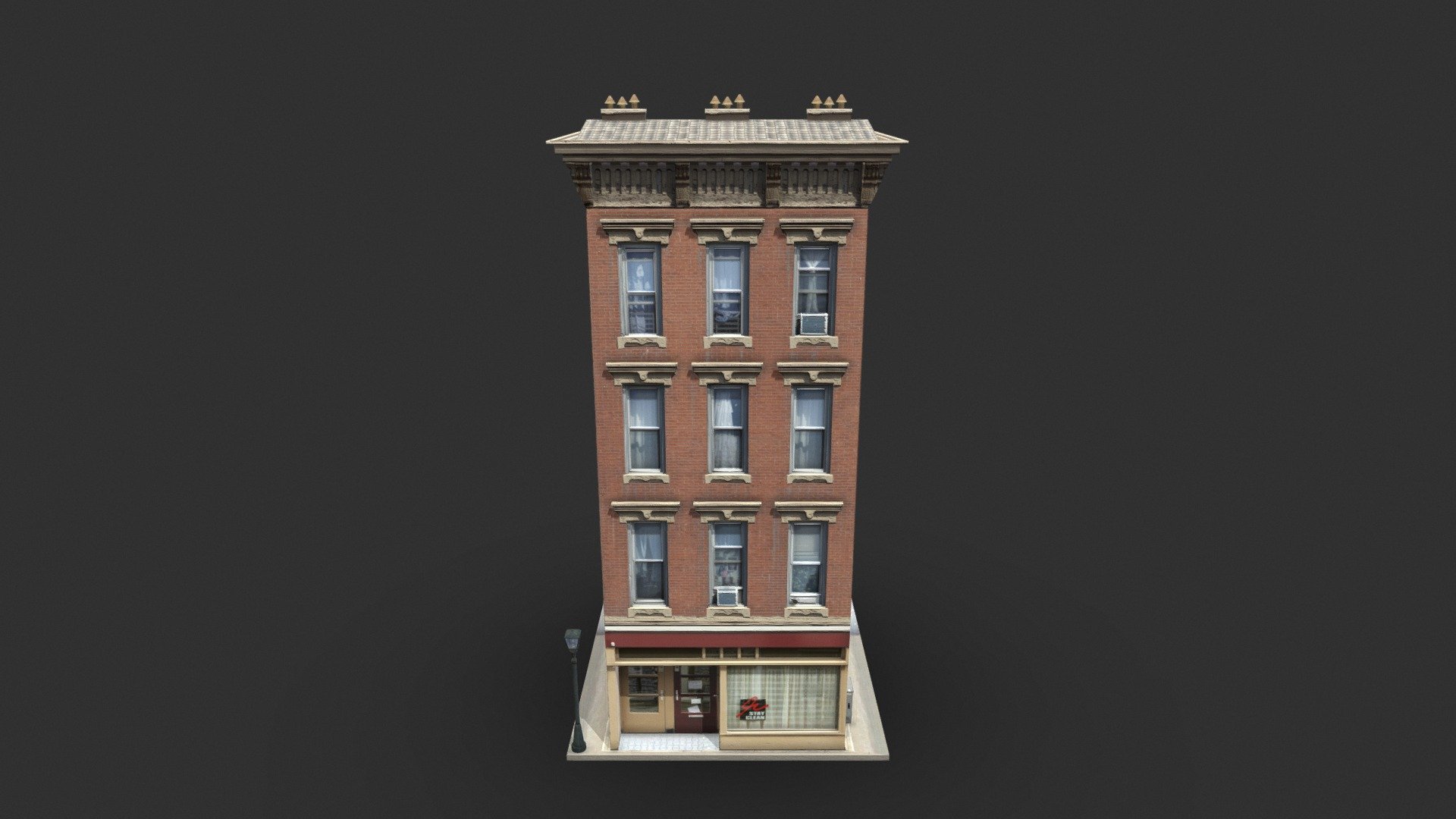 3D model of Old Apartment House
- Resolution of textures: 3000x3000, 4096x2048 +extra
- Originally created with 3ds Max 2017
- Photorealistic Texture
- Unit system is set to centimetre.
- Model is built to real-world scale Rendered in Vray and
- Special notes: .fbx format is recommended for import in other 3d software. If your software doesn't support .fbx format, please use .3ds format; .obj, format was exported from 3ds Max 3d model