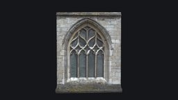 Gothic Style Medieval Church Window v.2 windows, medieval, window, gothic, highresolution, gothicarchitecture, abby, highpoly, church