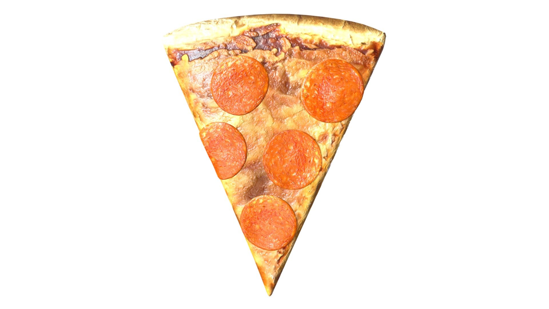 Enhance your projects with this premium model of a slice of pepperoni pizza. This model has a low polygon count at 1312, making it perfect for real-time applications or quick render times in ray tracing engines.

Features:




1,312 quads / 2,624 triangulated

All quad geometry, no tris or n-gons

High quality 4096px by 4096px textures for PBR workflows (Albedo/Color, Normal, Roughness &amp; Ambient Occlusion)

Non-overlapping UV Map

World scale set to centimeters

Measures 17.8cm x 13.7cm x 1.6cm
 - Slice Of Pepperoni Pizza - Buy Royalty Free 3D model by Meerschaum Digital (@meerschaumdigital) 3d model