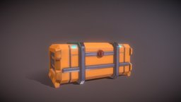 Scifi Crate crate, storage, security, painted, metal, box, scifi, animated, container, space, industrial