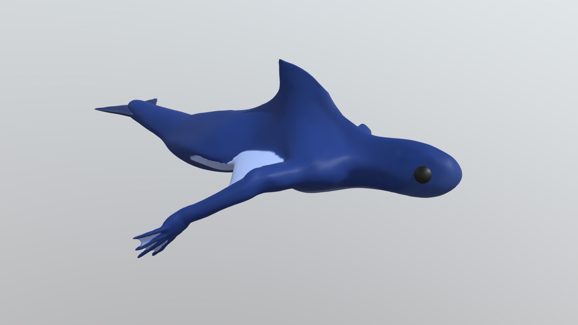 A sirenoid or mermaid that, in my limited knowledge of marine biology, tries to be as plausible as possible taking cetaceans as a reference.


Taking advantage of the circumstances of #Mermay, I have made my very first foray into the field of UVs and texturing.

I am especially proud of the animation, in which you can see how the body of the creature traces a quite natural undulation to move through the water.

I want to believe that this is a symptom of my improving skills 3d model