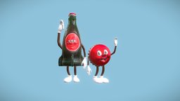 Bottle and  Chappy drink, world, park, refraction, fan-art, nuka, fallout4, nuka-cola, amusement-park, character, cartoon, game, gamecharacter, funny, fallout
