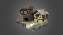 Medieval Townhouse assets, medieval, gamedev, cgduck, unity, game, gameart, house, building