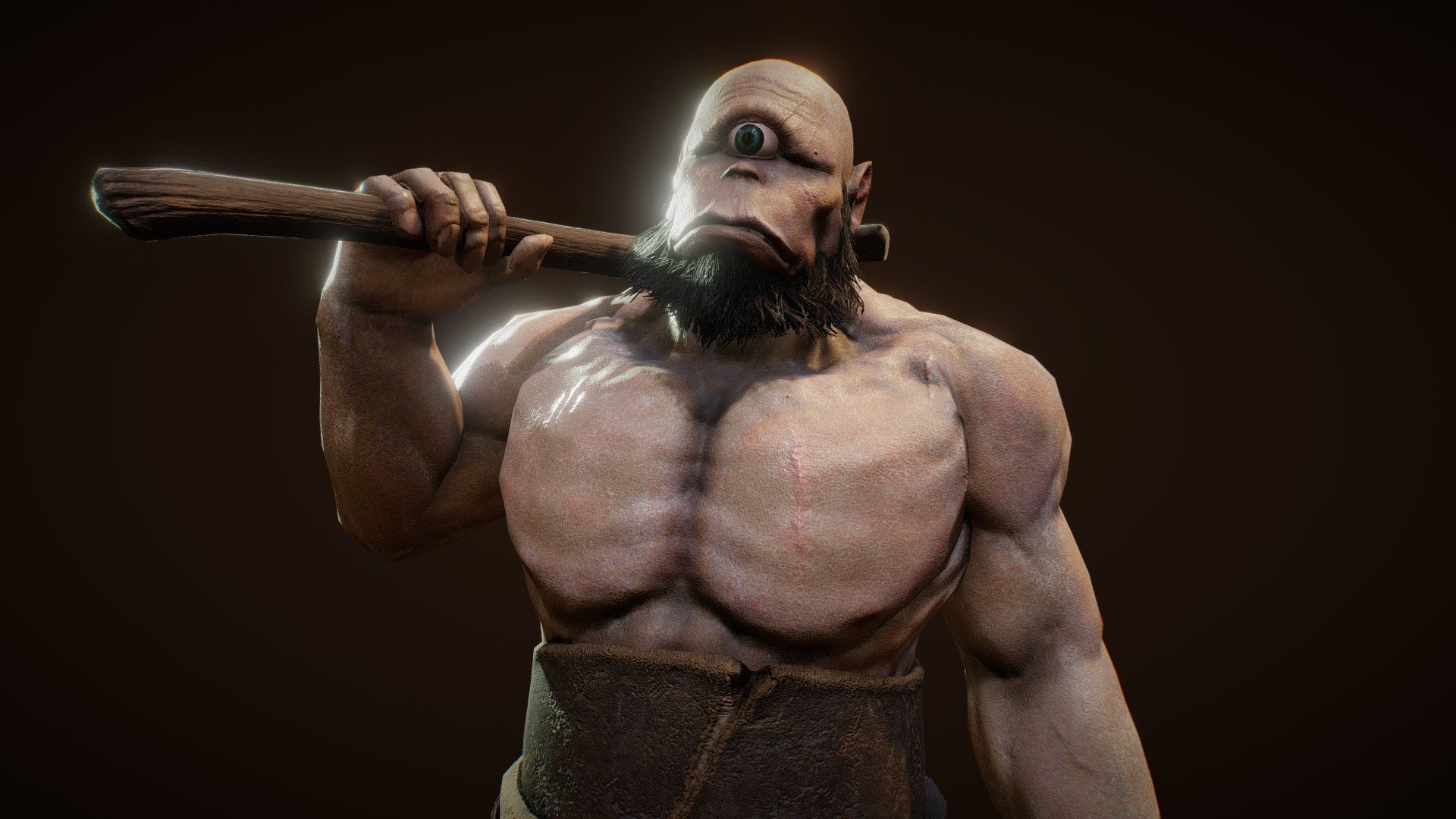 High Quality Cyclop model with rig and 23 animations ready to be used in your projects.



Mace is separated mesh attached to the hand. So you can change his weapon as you like.

Cyclop 39,821 tris

Mace 1,022 tris 

PBR materials with several texture sizes are used.




Textures:

4096x4096 (4)

2048x2048(4)

1024x1024(9)

256x256 (1)




Animations:

Idle 1

Idle 2

Idle 3

Idle 4

Walk

Walk Reverse

Walk Right

Walk Left

Run

Run Left

Run Right

Battle Pose

Attack 1

Attack 2

Attack 3

Attack 4

Attack 5

Knockback 1

Knockback 2

Knockback 3

Knockback 4

Dead

Dead 2



Compatible with Unity3d and Unreal Engine 4

Check the full animations on youtube 
https://www.youtube.com/watch?v=6sBjTPzqBxU - Cyclop - Buy Royalty Free 3D model by willpowaproject 3d model