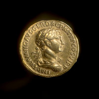 Gold Aureus Showing Trajans Column coin, emperor, roman, trajan, aureus