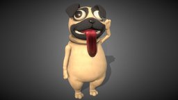 Cartoon Pug dog, 3dcharacter, pug, 3dsculpt, 3danimation, substancepainter, substance, maya, character, 3d, blender, animation, pugdog