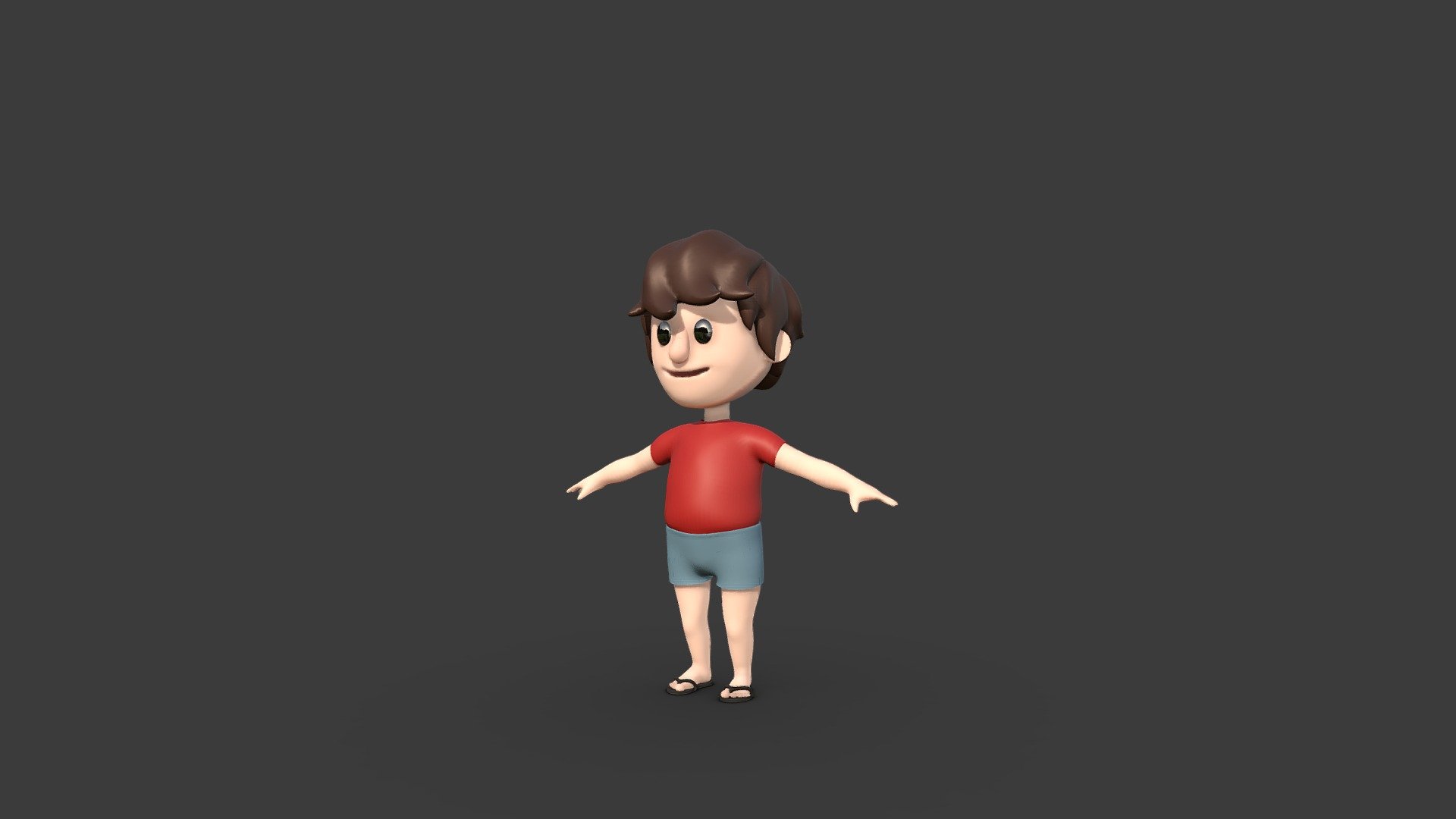 Cartoon child in flipflops

for animation and study purposes
made with zbrush as study based on personal draw - CARTOON KID - Buy Royalty Free 3D model by dquintino 3d model