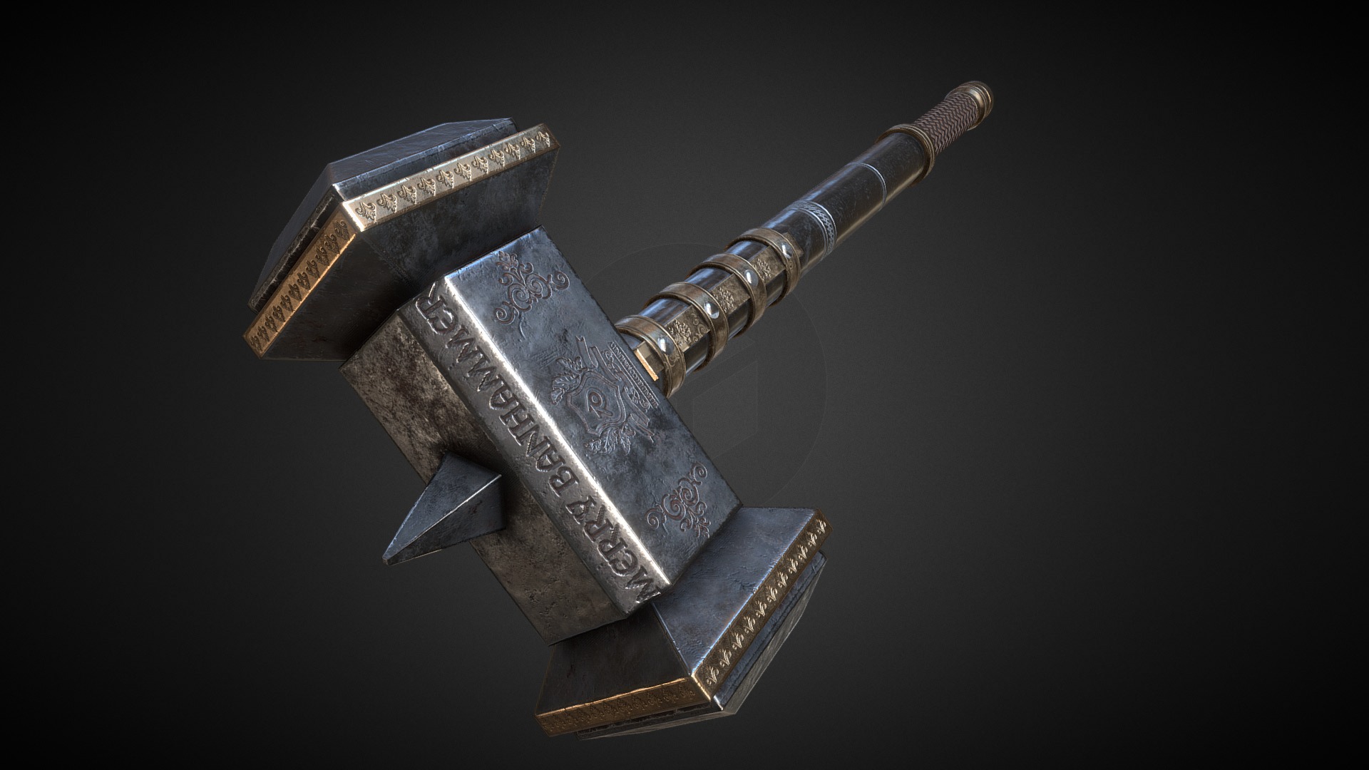 Modeled in blender, textured in substance painter, this ultimate Banhammer is the property of the one and only Merry Jiller, with one swing you could vanish from the server without a warning, you'd do yourself good to avoid ending up on the bad side of it 3d model