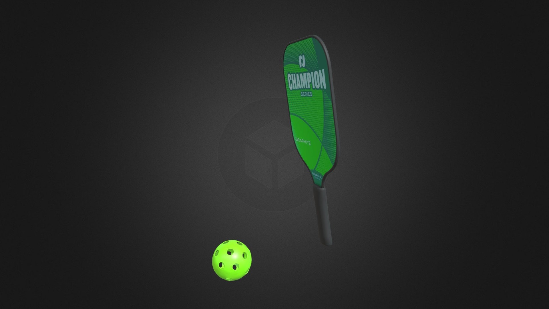 Pickleball Paddle &amp; Ball - Pickleball Paddle & Ball - Download Free 3D model by Jeremy E. Grayson (@JeremyGrayson) 3d model