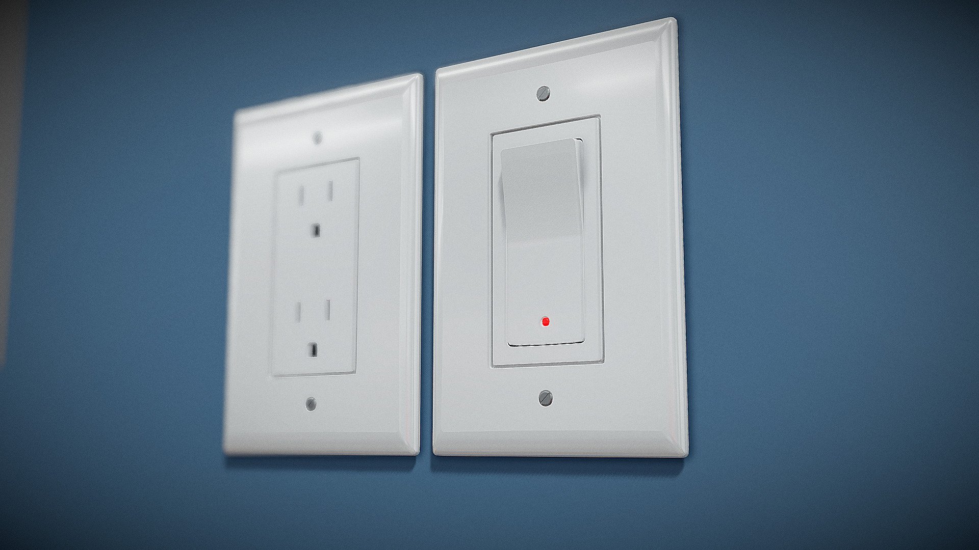 Switch &amp; electric outlet
Modeled in Lightwave 3d 2015
Mid poly, enough detail, no textures, just separated materials 3d model
