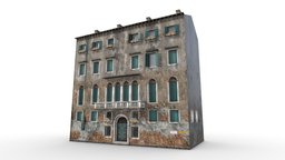 Italian Old House residential, venice, italy, ready, italian, old, facade, apartament, game, low, poly, house, building