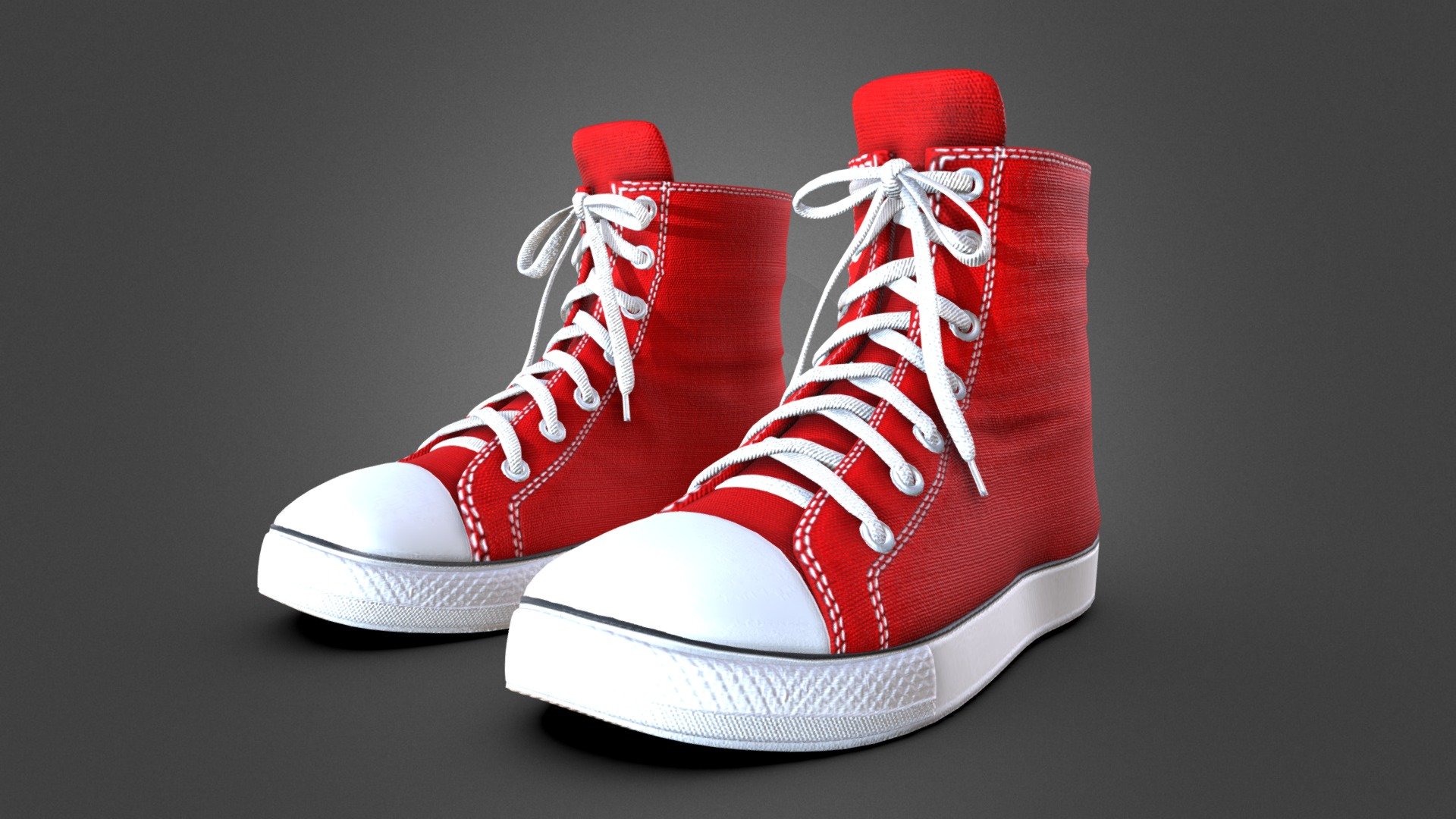 Can fit to any character, ready for games

Quads, Clean Topology

No overlapping logical unwrapped UVs

5 Different Color-Design Baked Diffuse Texture Map

Normal and Specular Maps

FBX, OBJ

PBR Or Classic - High Ankle Converse Style Sneakers - Buy Royalty Free 3D model by FizzyDesign 3d model