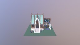 Merchant House merchant, stall, max, handpainted, low-poly, photoshop, 3dsmax, house, 3ds, fantasy, textured