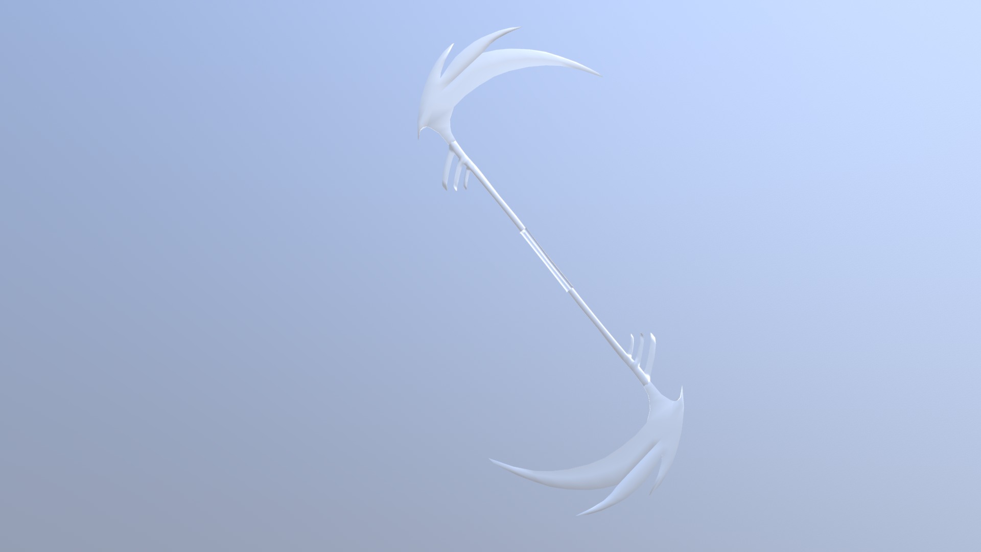 This is my 3D model of a double scythe that i made, i hope you all like it, there are no textures, but i'm working to put in, thank you 3d model