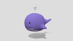 Cartoon Whale Toy fish, cute, topology, toy, cartoony, stylish, whale