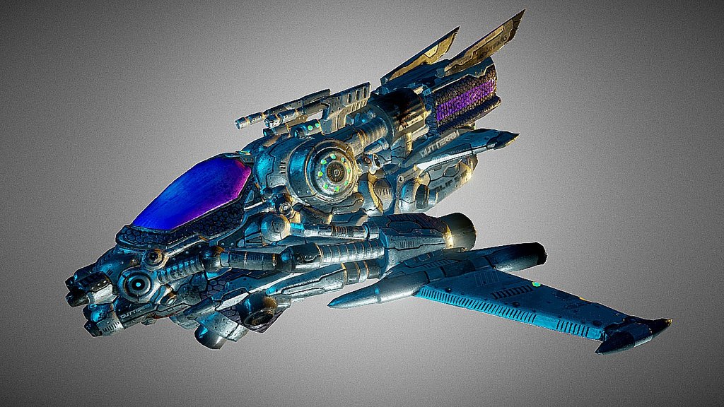 Air support drone ship for upcoming game Drone On.  - Slip Ship (Drone On) - 3D model by Nick Iacobbo (@NickIacobb) 3d model