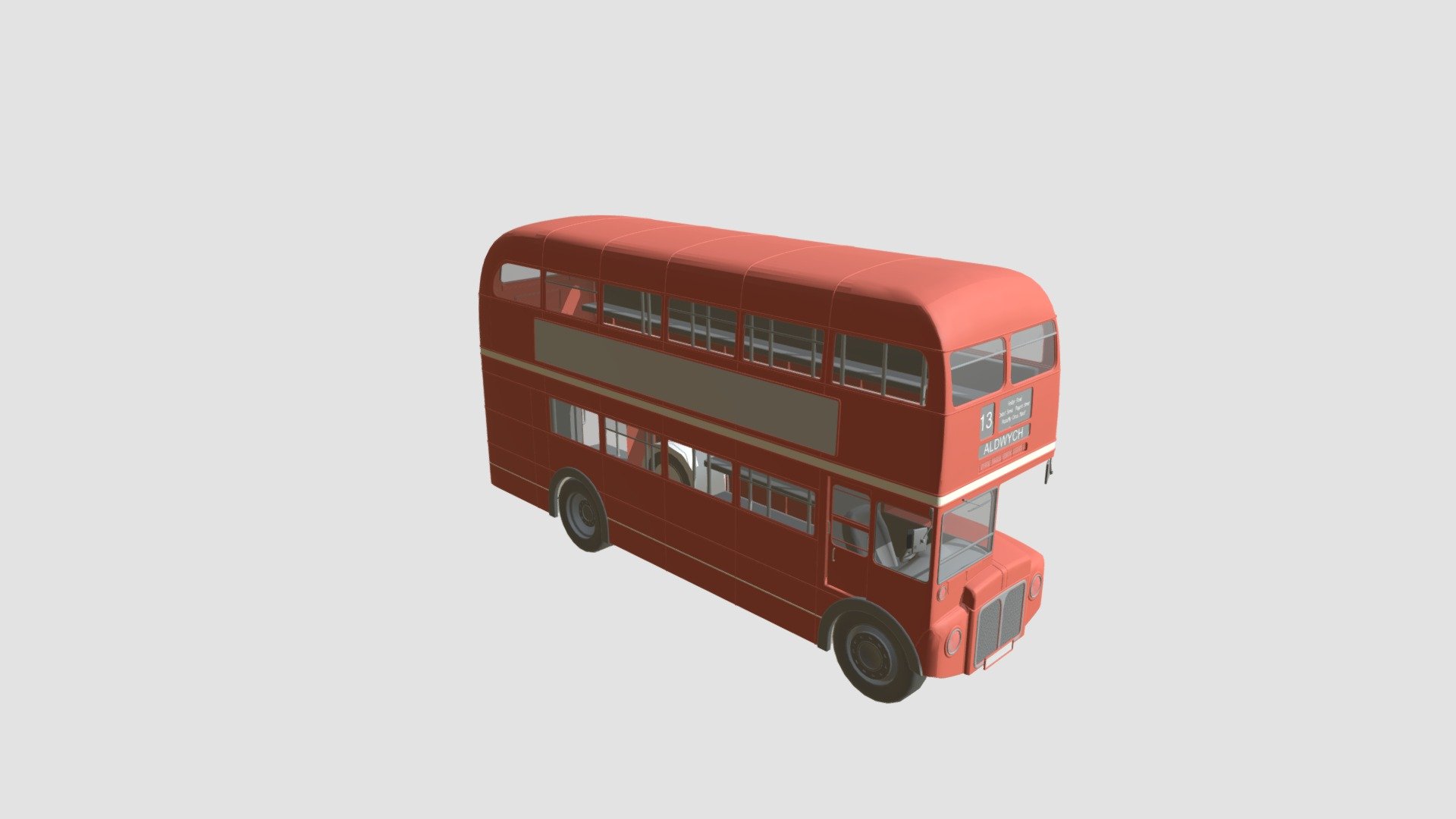 Highly detailed model of London bus with all textures, shaders and materials. It is ready to use, just put it into your scene 3d model